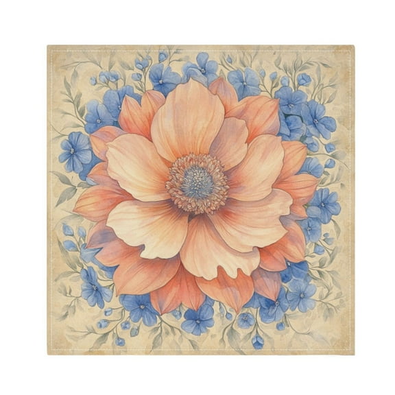 Qxltty Elegant Flower Napkins 20×20in Perfect for Parties Dinners Weddings Cocktail Housewarming Cloth Napkins Set of 6