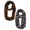 thumbnail image 5 of Women's Retro Fashion Two Tone Animal Print Infinity Loop Scarf, 5 of 9