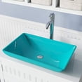 thumbnail image 2 of Polaris 640-TQ-718-C Turquoise Chrome Salle de Bain 718 Récipient Robinet Ensemble, 2 of 5