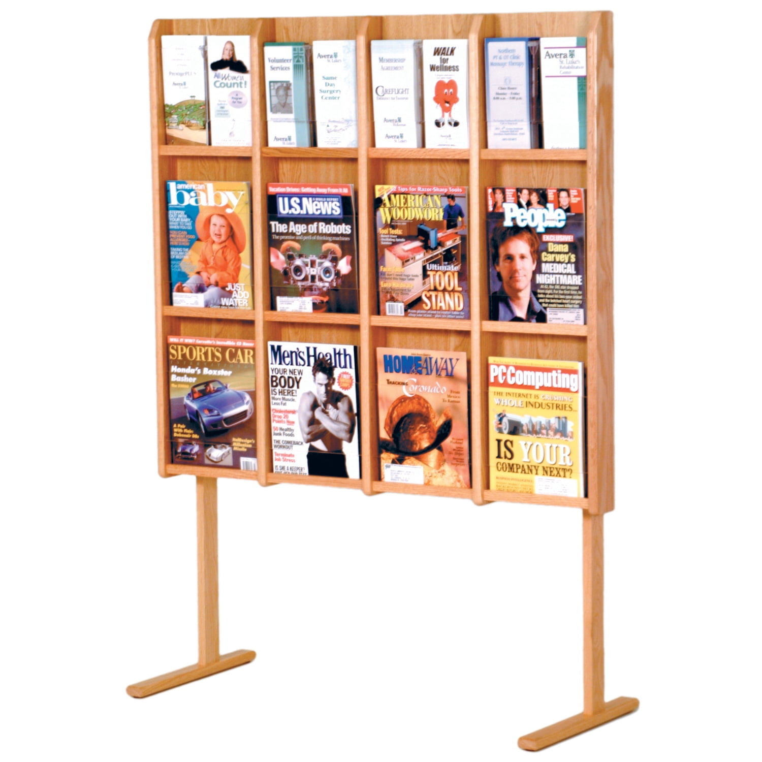 Safco Products 4330CY Wood Magazine Rack 5 Pocket Cherry
