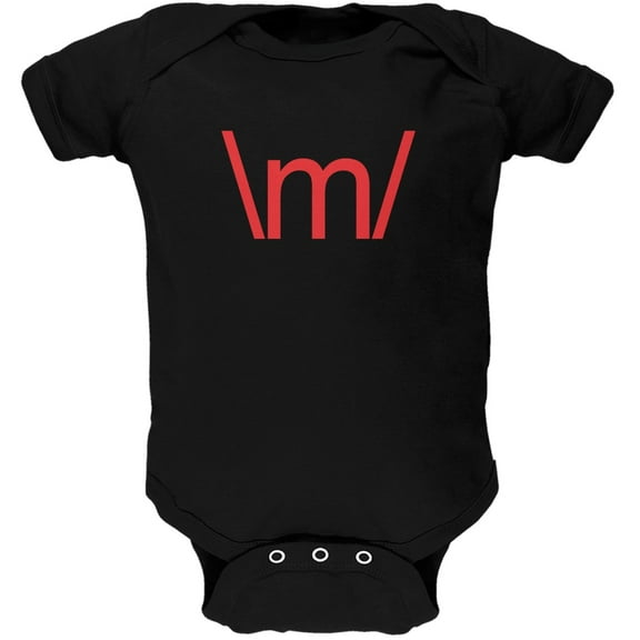 Metal Emoticon Black Soft Infant Bodysuit - 0-3 months
