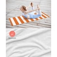 thumbnail image 4 of Burnt Orange Striped Yoga Towel for Hot Yoga Non Slip, Thanksgiving Orange White Stripes Yoga Mat Towel Absorbent Yoga Sweat Towels Microfiber Hot Yoga Blanket for Bikram Pilates 26"x74", 4 of 7