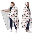 thumbnail image 2 of Wearable Blanket,White Cow Black Spot Geometric Pattern Hooded Wearable Sherpa Blanket for Adults & Teens,Winter Poncho Shawl Wrap Cape Thick Warm,60"x80", 2 of 5