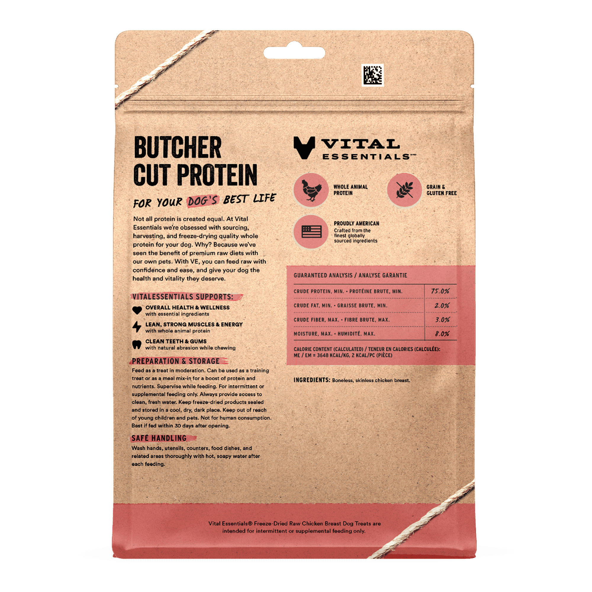 Vital Essentials Chicken Breast Dog Treats, 10 oz | Freeze-Dried Raw | Single Ingredient | Training Treats or Meal Toppers