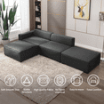 thumbnail image 2 of MUZZ L-Shape Modular Sectional Sofa,Oversized Faux Leather Couch for Living Room(Dark Grey), 2 of 7