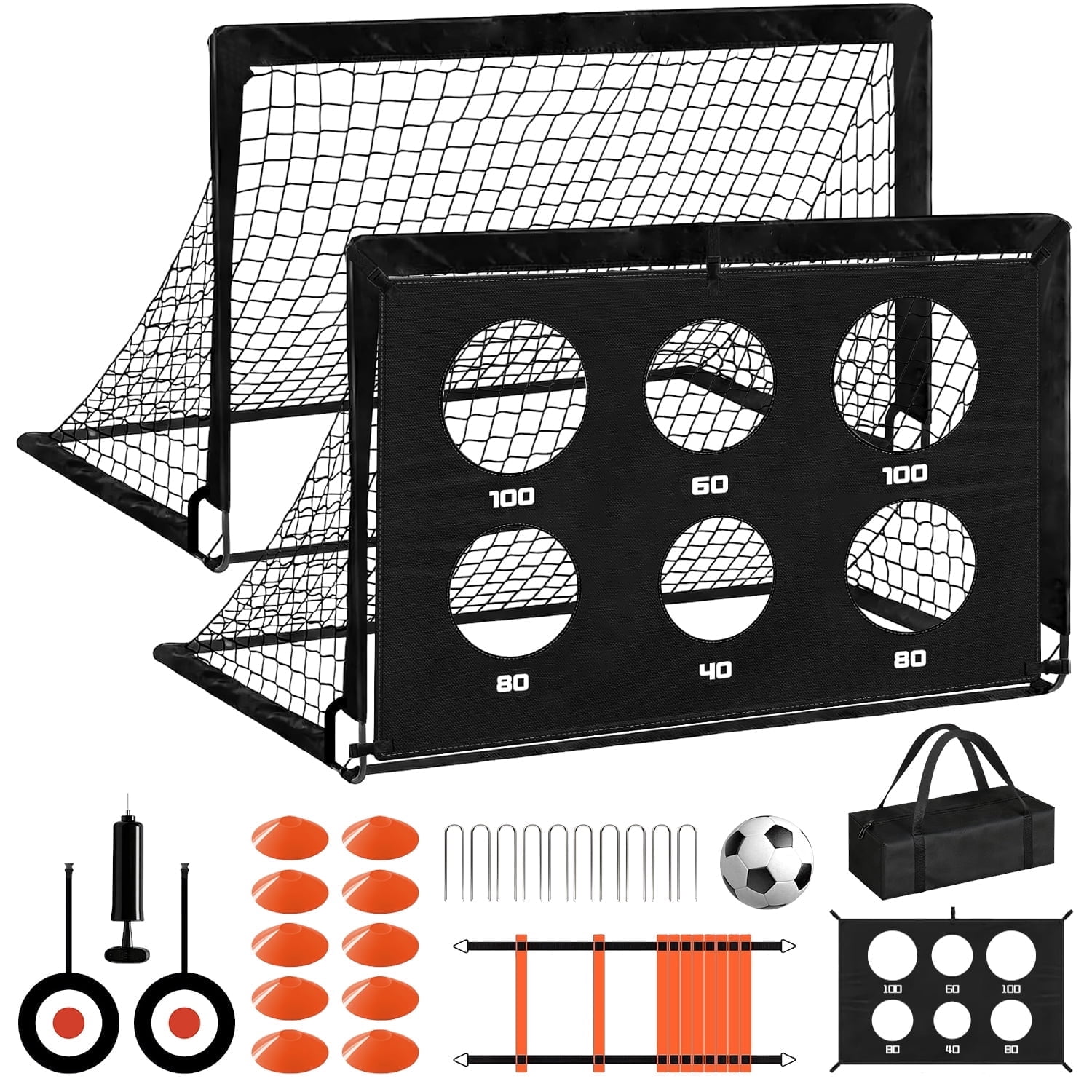 Franklin Sports Kids Soccer Goals Set - (2) Portable Youth Nets