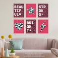 thumbnail image 2 of Pack of 6 Leopard Pattern and Bold Shapes Pink and Turquoise Beautiful Bright Strong Typography Unframed Wall Art Living Room Prints Set, 2 of 5