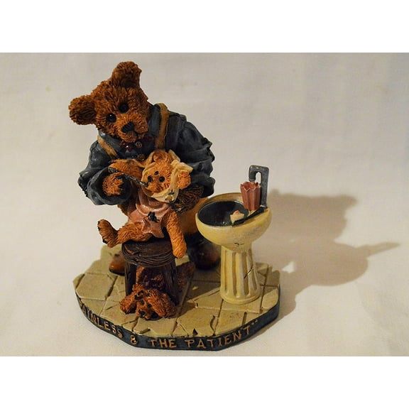 Boyds Bears Bearstone Resin Figurine Feldman D Finklebearg & Dooley Dentist Painless and the Patient 227710