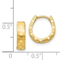 thumbnail image 4 of 14K Diamond Cut 4mm Patterned Hinged Hoop Earrings 14k Yellow Gold Earrings, 4 of 4