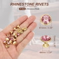 thumbnail image 2 of Uxcell Remaches de cuero de 10 mm, 70 juegos de remaches de strass para manualidades de cuero, reparación y DIY, tono dorado rosa, 2 of 6