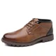 thumbnail image 2 of Botas de cuero de alta calidad para hombre, botines marrones Vintage, calzado informal de trabajo de diseñador, botas Chelsea para hombre al aire libre, talla 38-48, 2 of 5