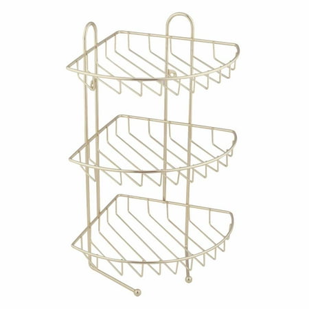 

3 Tier Corner Wire Basket Brass Rack | Renovator s Supply