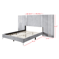 thumbnail image 6 of Home Design Laytec Queen Velvet Upholstered Platform Bed Frame with Rectangular Headboard and Wall Panels, Silver Gray, Easy Assembly, 6 of 6