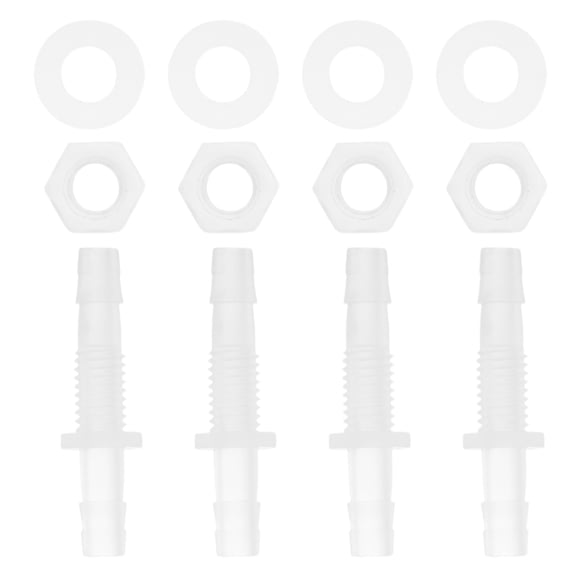 Unique Bargains Plastic Hose Barb Fitting 15/64" Hose Barb Thru-Bulk Bulkhead Fitting Aquarium PP Clear 1 Set