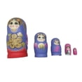 thumbnail image 3 of 5x muñecas rusas anidadas Matryoshka regalos de cumpleaños hechos a mano lindo juego de muñecas apilables pintadas a mano para decoración del hogar de Azul, 3 of 8