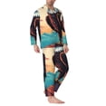 thumbnail image 2 of Balery Cartoon Iceberg Bald Eagle Pijama para Hombre de Dos Piezas con Manga Larga, Conjunto de Dormir y Descanso Suave con Bolsillos-Small, 2 of 7