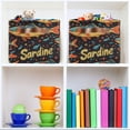 thumbnail image 6 of Yayeee Canvas Storage Basket with Handles for Shelves Fabric Bins Closet Organizer, Black Sardines Pattern, 6 of 8