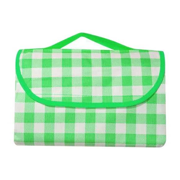 TopLLC Outdoor Picnic Blanket, Buffalo Plaid 5-Layer Oxford Cloth Camping Mat with Carry Strap, Waterproof Foldable Thicken Beach Blanket Potable Lightweight Picnic Mat for Travel Hiking(59"x79")