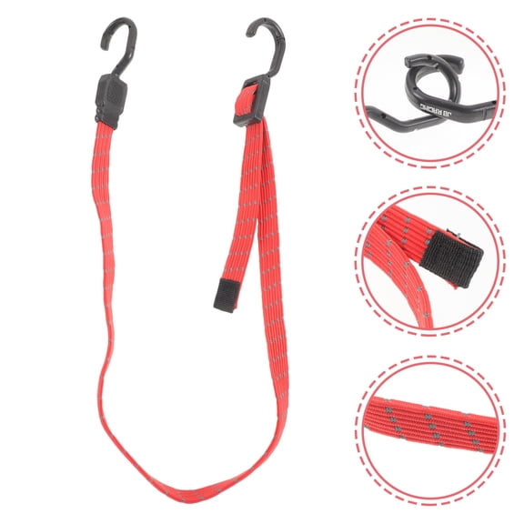 TITINICE Durable Red Elastic Bungee Rope with Metal Hooks for Home Use