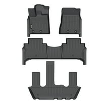 Ikon Motorsports 3D TPE All Weather Floor Mats Fits 2025-2026 Nissan Armada & Infiniti QX80 2nd Row Bucket Seat, Waterproof Liners Carpets Black 4PCS
