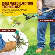 Papa's Tools Puller Garden Tool, 44" Stand-Up Weeder with Dual Eject System, Durable Handle & 4-Claw Steel for Men & Women Gardeners