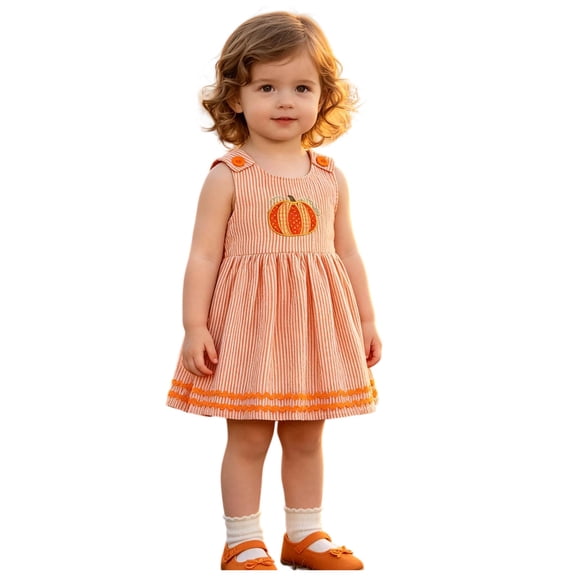OJSFQUFP Toddler Baby Halloween Outfit Girls Comfortable and Breathable Halloween Dress Fashionable and Cute Sleeveless Dress