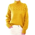 thumbnail image 2 of Sweaters for Women 2025 Fall Winter Long Sleeve Turtleneck Loose Fit Knit Sweater Jumper Top Womens Pullover Sweaters, 2 of 8