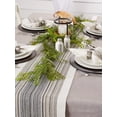 thumbnail image 6 of Contemporary Home Living Striped Fringed Woven Cotton Table Runner - 72" - White and Black, 6 of 8
