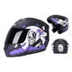 thumbnail image 2 of Casco Sleek Para Moto Abatible Certificado talla L (59-60 cm) VIOLETA NEGRO Halloween, 2 of 5