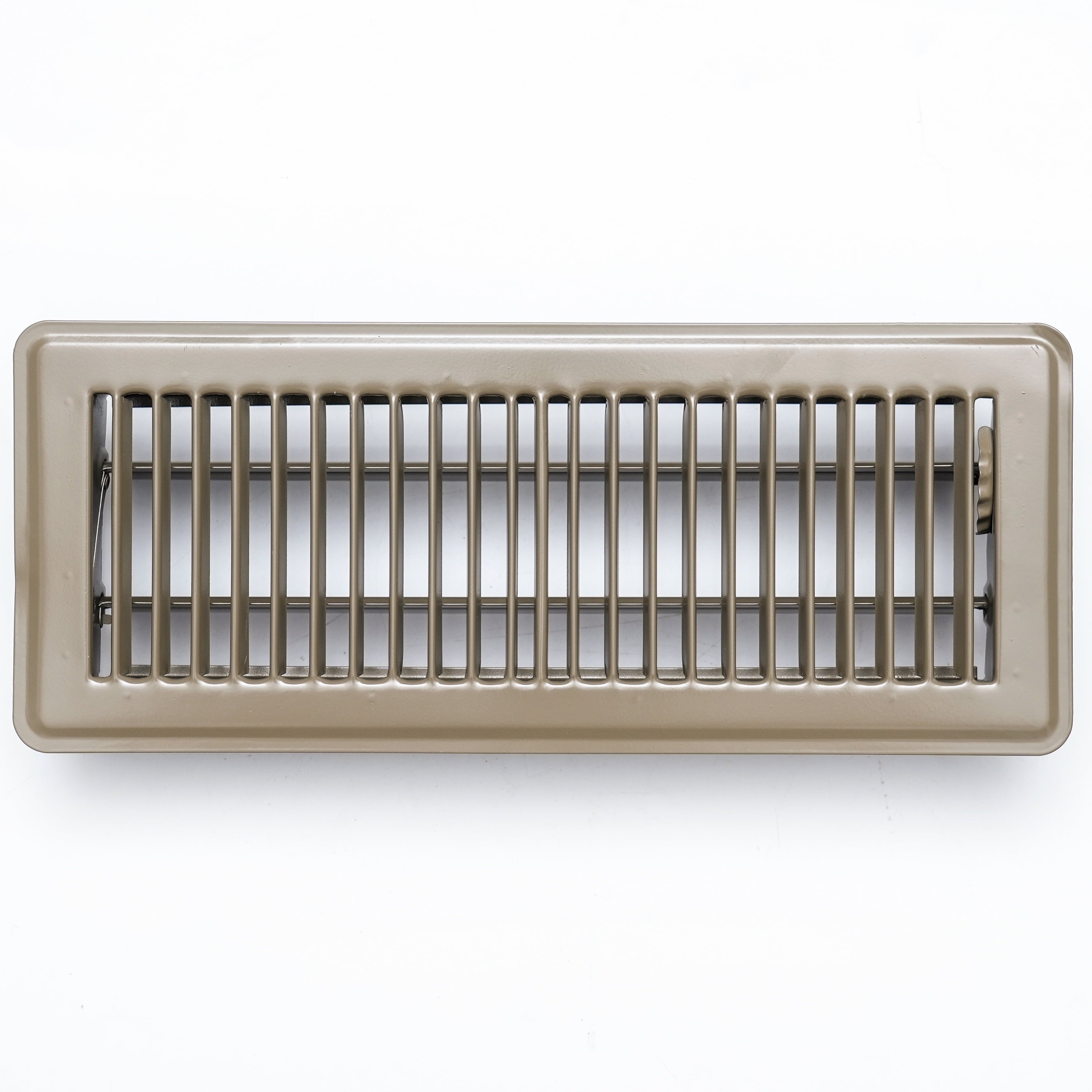 [2 Pack] Fits 4x12 Duct Opening Floor Register with Louvered Design by Handua | Heavy Duty Walkable Design with Damper | Floor Vent Grille | Easy to Adjust Air Supply Lever | Brown