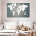 thumbnail image 2 of Elephant Stock World Map Masterpiece Iii Wall Art - Horizontal Multi Panel Canvas - Living Room Wall Decor - Map Multi Panel - White And Black Decor - 50" x 32", 2 of 4