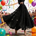 thumbnail image 2 of Wxolcjlv Women's Tiered Ruffled Maxi Skirt Elastic Waist Flowy Layered Cut Skirts, 2 of 4