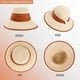 thumbnail image 4 of Sombrero de 56-60cm con circunferencia ajustable, sombrero de paja para mujer, sombrero para sol y playa, protector solar, sombrero de pescador para vacaciones de verano, 4 of 5