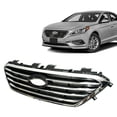 Labwork Front Upper Grille Fit for 2015 2016 2017 Hyundai Sonata, Black ...