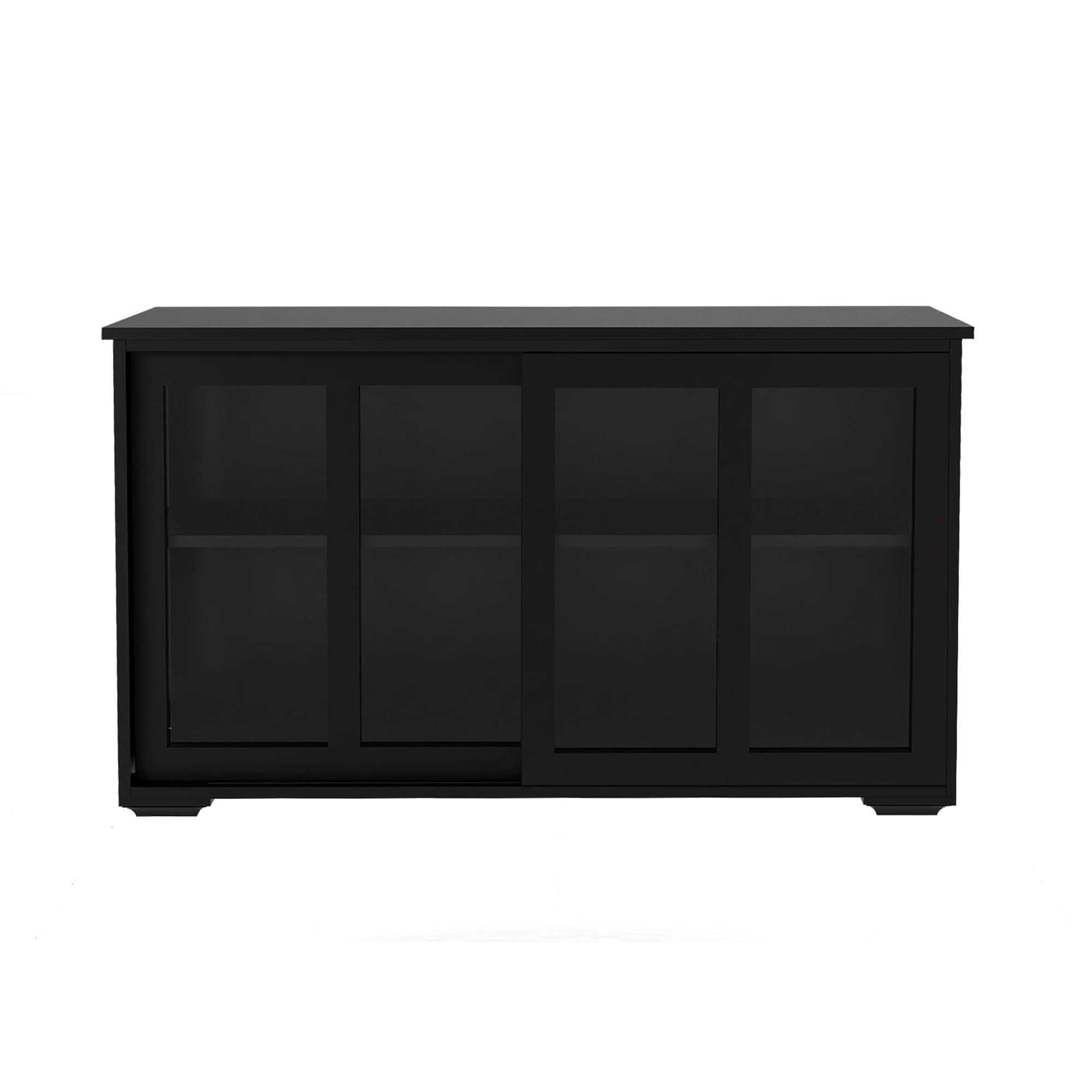 Kitchen Storage Cabinet,Sideboard Buffet Cupboard with Glass Door,Pantry Organizer, Freestanding Kitchen Cabinet,Black