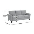 thumbnail image 4 of Lexicon 19" Transitional Solid Wood and Polyester Sofa in Dark Gray/Black, 4 of 5