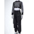 thumbnail image 3 of TiaoBug Kids Girls 2 Piece Hip Hop Street Dance Costume Outfits Fishnet Crop Top Cargo Pants Sport Outfits Black 14, 3 of 7