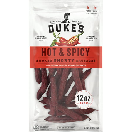 Dukes Smoked Shorty Sausages Hot & Spicy 12oz (Best Way To Smoke Sausage)