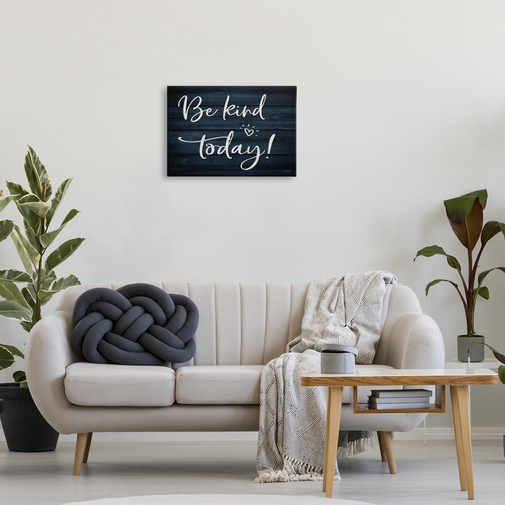 Stupell Industries Be Kind Today Text & Numbers Painting Wrapped Canvas Art Print Wall Art, 24 x 16