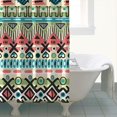 thumbnail image 4 of Teal and Orange Geometric Boho Pattern Shower Curtain 72"x72" ,Bathroom Decorative Shower Curtains Set with 12 Hooks,Modern Waterproof Washable Shower Curtain, 4 of 6