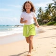 thumbnail image 6 of Amidoa Girls Shorts Elastic Waist Casual Summer Solid Color Soft Sports Cotton Shorts for Kids Green Size 10, 6 of 8