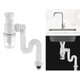 thumbnail image 4 of Desagüe del lavabo del fregadero Tubo de desagüe del fregadero Tubería de desagüe de alcantarillado del fregadero flexible para lavabo del lavabo - 45 mm 45 mm Magideal Desagüe del lavabo del fregadero, 4 of 7