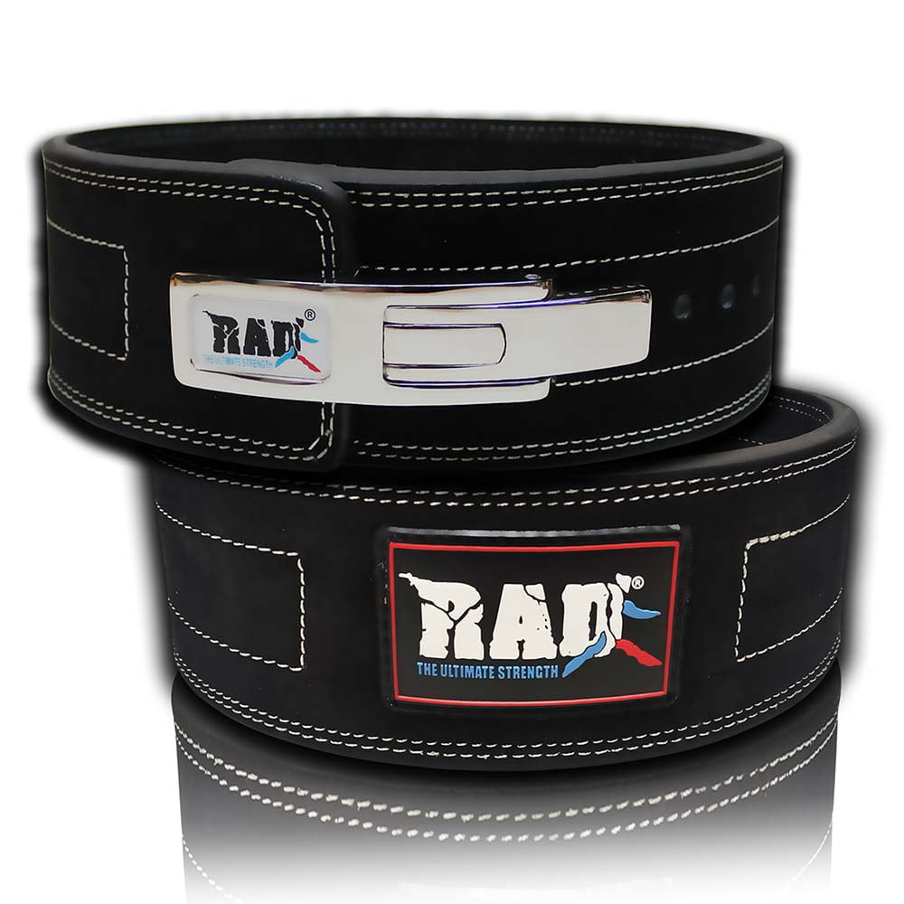 RAD Nubuck Leather Weight Lifting Lever Pro Belt Back Support Gym Training Blue New 