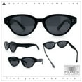 thumbnail image 2 of Polarized Cat Eye Thick Horn Rim Retro Hipster Vintage Vibe Sunglasses All Black, 2 of 8