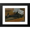 thumbnail image 2 of Albert Engström 24x17 Black Modern Framed Museum Art Print Titled - The Artist's Father, Reading a Newspaper (1892), 2 of 5