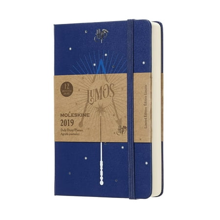 Moleskine 2019 12m Limited Edition Harry Potter Daily, Pocket, Daily, Blue, Hard Cover (3.5 X 5.5)