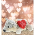 thumbnail image 4 of DolliBu I Love You Heart Lying Gray Wolf Plush - 9 inches, 4 of 6