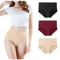 thumbnail image 1 of WZXFASHION Women's High Waisted Cotton Underwear Stretch Briefs Soft Full Coverage Panties 3P Intimates Multicolor M, 1 of 9