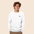 thumbnail image 3 of Dalix Pizza Embroidered Crewneck Fleece Sweatshirt Pullover Mens in White M Medium, 3 of 5