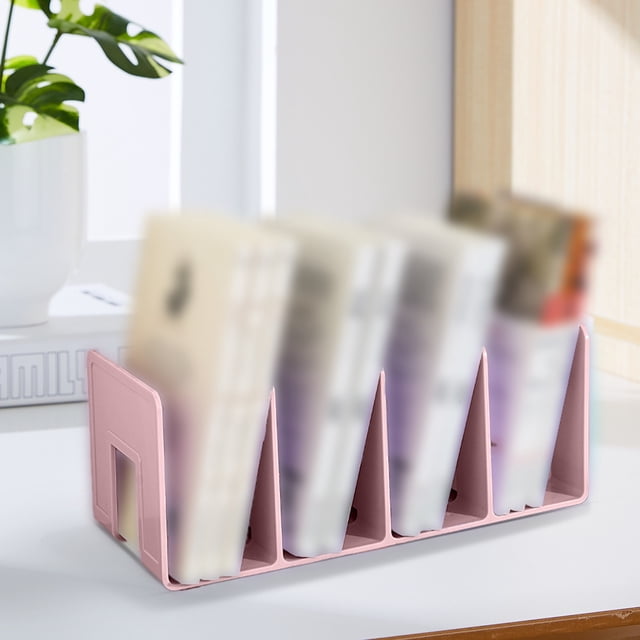 Boreal Craft Book Organizer With 4 Compartments Acrylic File Organizer For Desk Clear File Sorter Desk File Organizer Sturdy Bookends For Books Magazines And Files Color File Stationery Organizer for